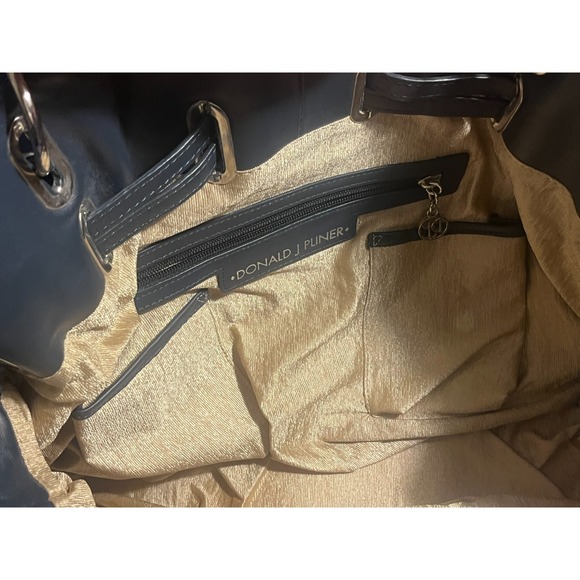 Donald J. Pliner Turquoise Embossed Leather Drawstring Shoulder Bag/ Purse RARE! - Picture 11 of 15